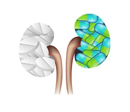 Pills kidneys shape イラスト素材