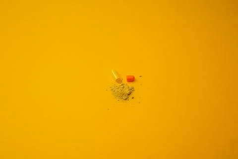 Pills lie on the background Stock Photos