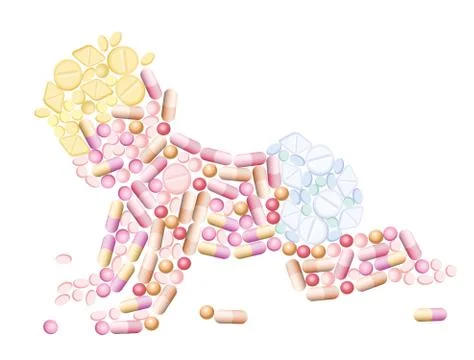 Pills Medicine Baby Stock Illustration