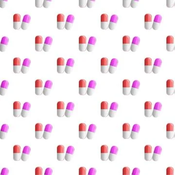 Pills medicine capsules seamless pharmaceutical healthcare pattern background Stock Illustration