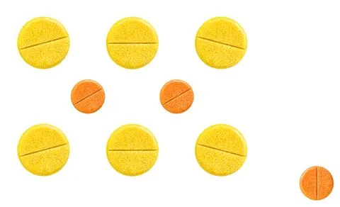 Pills. Multi-colored pills isolated. Healthcare and medicine. Various color.. Stock Photos