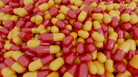 Pills or Capsules Low Angle Dolly Stockbeeldmateriaal 150486767