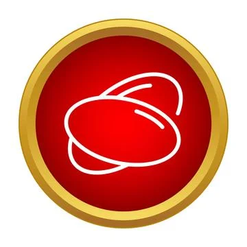 Pills or capsules medication symbol icon in round button Stock Illustration