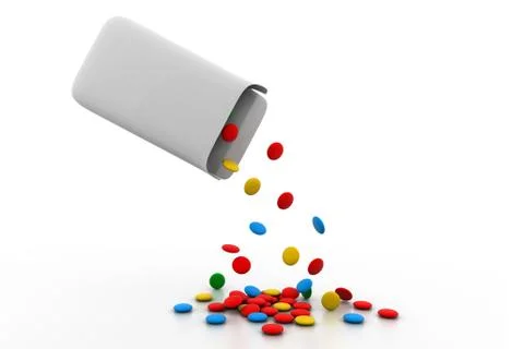 Pills out of packet. Stock Illustration