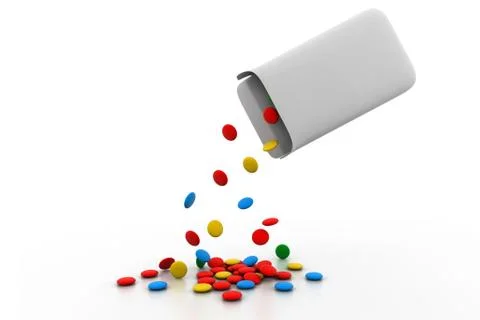 Pills out of packet Stock Illustration