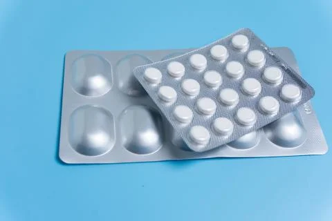 Pills in pack Stock Photos