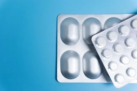 Pills in pack 스톡 사진