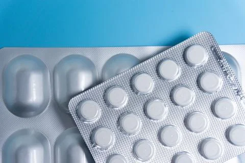 Pills in pack 스톡 사진