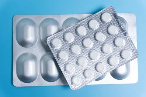 Pills in pack Stock Photos