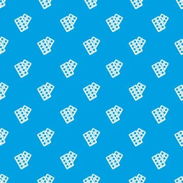 Pills in package pattern seamless blue Illustrazione stock