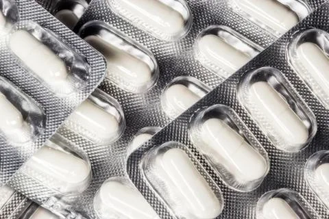 Pills packets Stock Photos