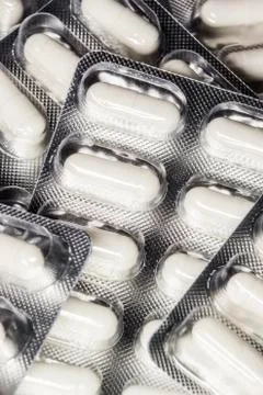 Pills packets Stock Photos