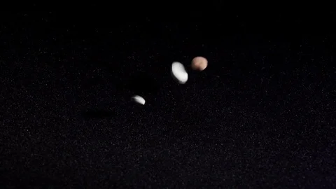 Pills, painkillers fall in slow motion on a black backgtround Stock Footage 81541879