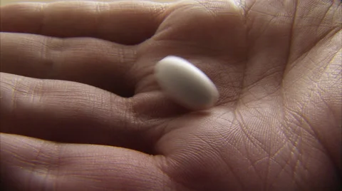 Pills in a palm, close-up. Stock Footage 51826365