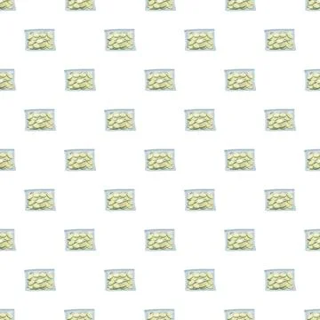 Pills in plastic bags seamless pattern background Stock Illustration