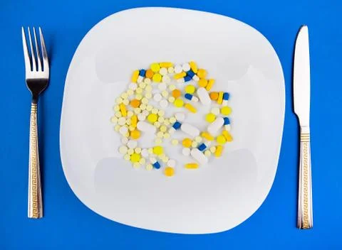 Pills in the Plate Foto stock