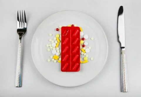 Pills in the Plate Foto stock