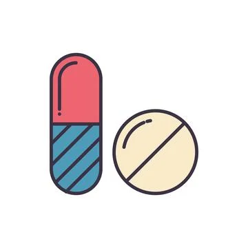 Pills related vector icon. Stock Illustration
