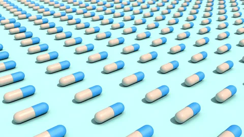 Pills In Row Lying On The Floor Video stock 242955020