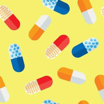 Pills Seamless Pattern Stock Illustration