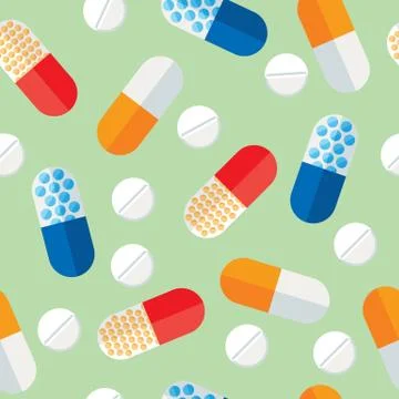 Pills Seamless Pattern Stock Illustration