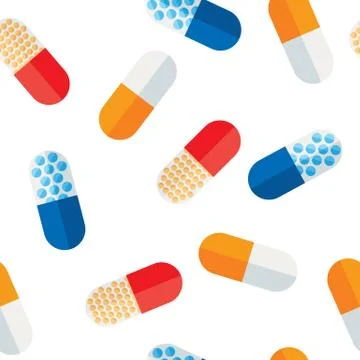 Pills Seamless Pattern Stock Illustration