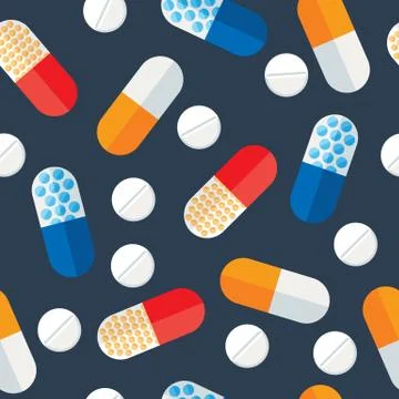 Pills Seamless Pattern Stock Illustration