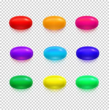 Pills set isolated 3d realistic vector illustration. Medical and healthcare Stock Illustration