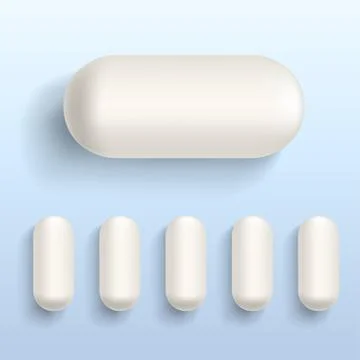 Pills with shadow Stock Illustration