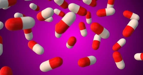 Pills slow motion 3d loop Stock Footage 91251873