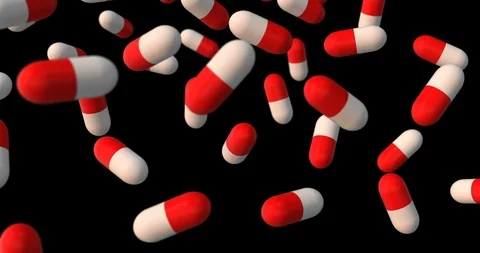 Pills slow motion 3d loop Stock Footage 91252275