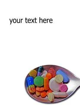 Pills On A Spoon Stock Illustration