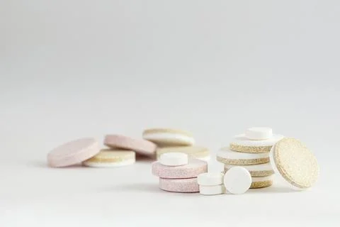 Pills stack and heap Stock Photos