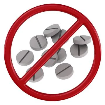 Pills with stop sign Ilustração Stock