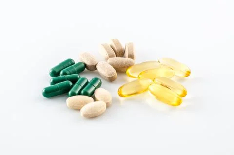 Pills of supplement Stock Photos