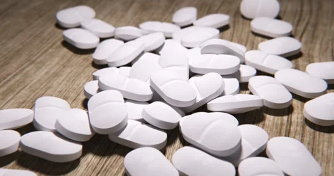 Pills On Table in a 3D animation Stock Footage 251381052