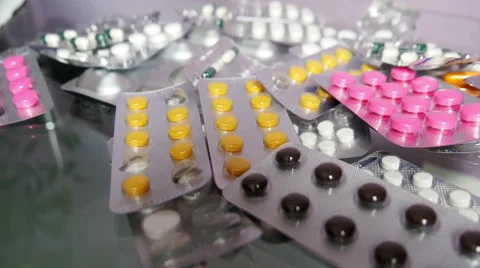Pills On The Table Stock Footage 47952006