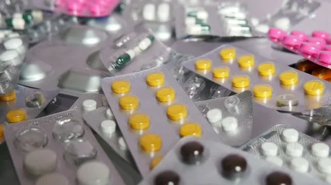 Pills On The Table Stock Footage 47952047