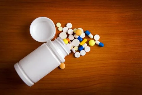 Pills on the Table Foto stock