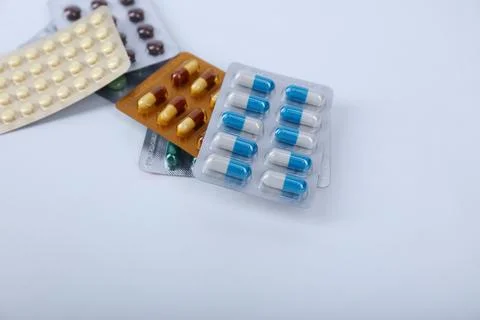 Pills, tablets and capsules Stock Photos
