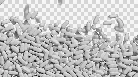 Pills tablets falling HD Stock Footage 161242095