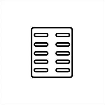 Pills thin line vector icon on a white background. Vector illustration Illustrazione stock
