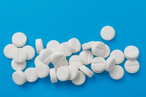 The pills top view Stock Photos