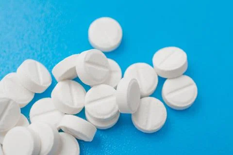 The pills top view Foto stock