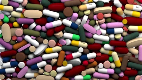 Pills transition – 3d render with alpha channel. Video stock 269009096