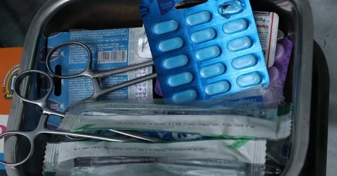 Pills in a Tray Stock Footage 83742897