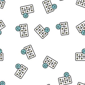 Pills for treatment pet worms vector seamless pattern Stock Illustration