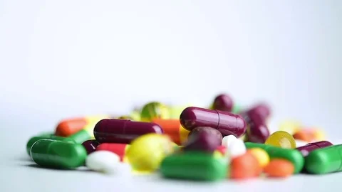 Pills turning on Video stock 81801778