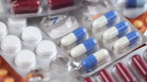 Pills for various diseases Stock Footage 82261876