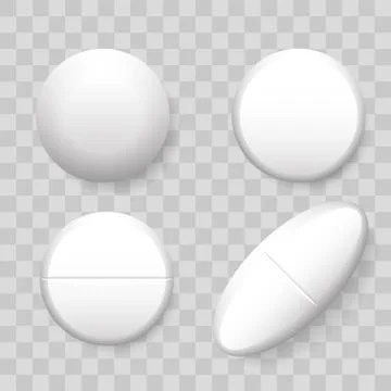 Pills vector 3D realistic isolated vector icons Illustrazione stock